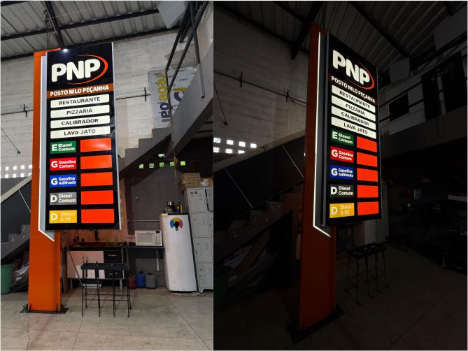 Placa de Preço- Posto Nilo Peçanha